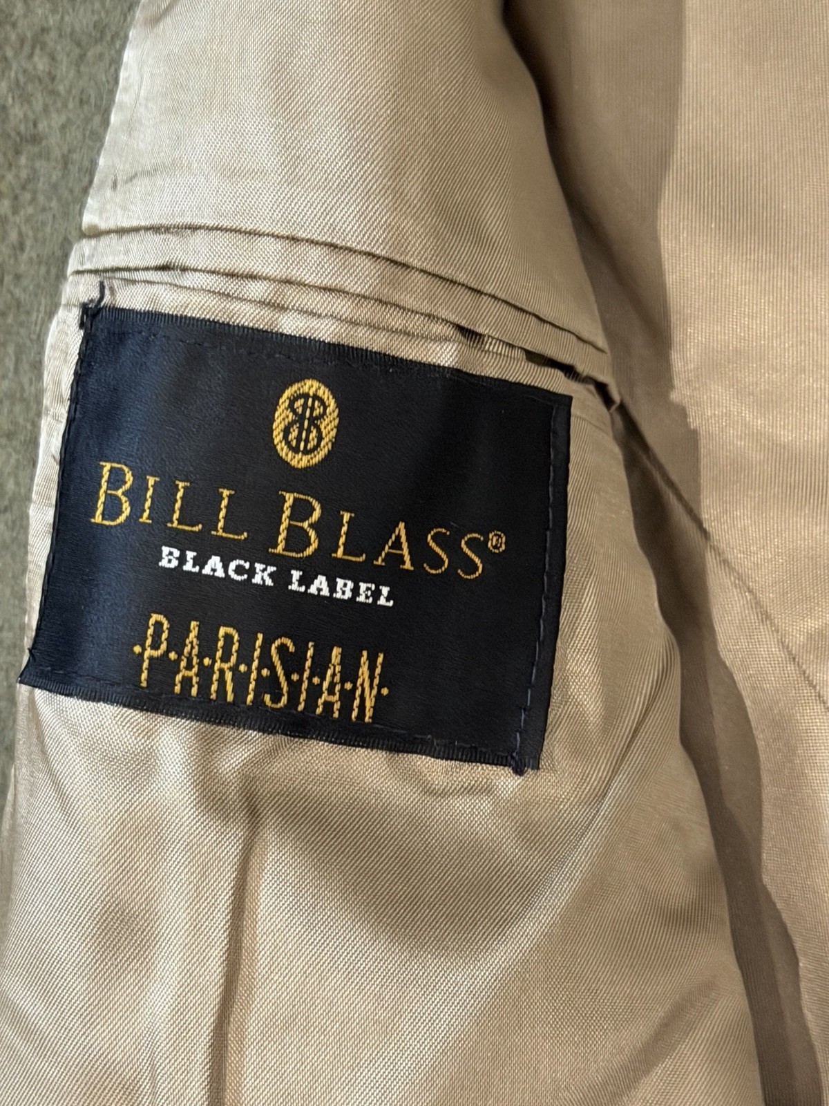 Vintage Bill Blass Black Label 100% Camel Hair Blazer Sport Coat Olive Green 42R