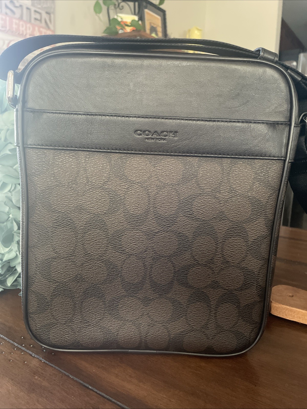 Coach New York (Men’s) Houston Flight Bag Signature Canvas And Leather Brown