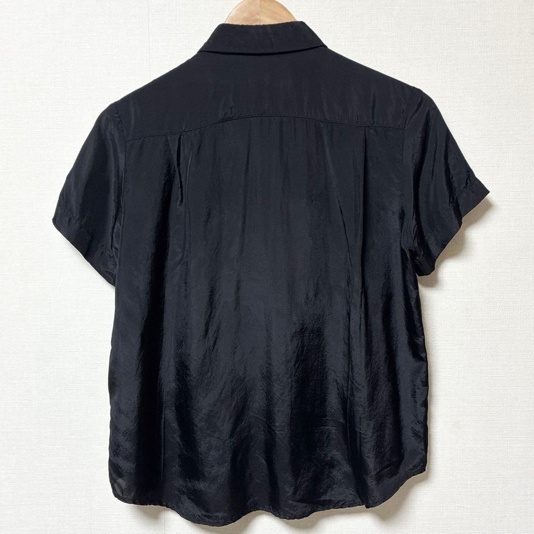 Tricot COMME des GARCONS AD2003 Black Raw Edge Frill Blouse Shirt Size M