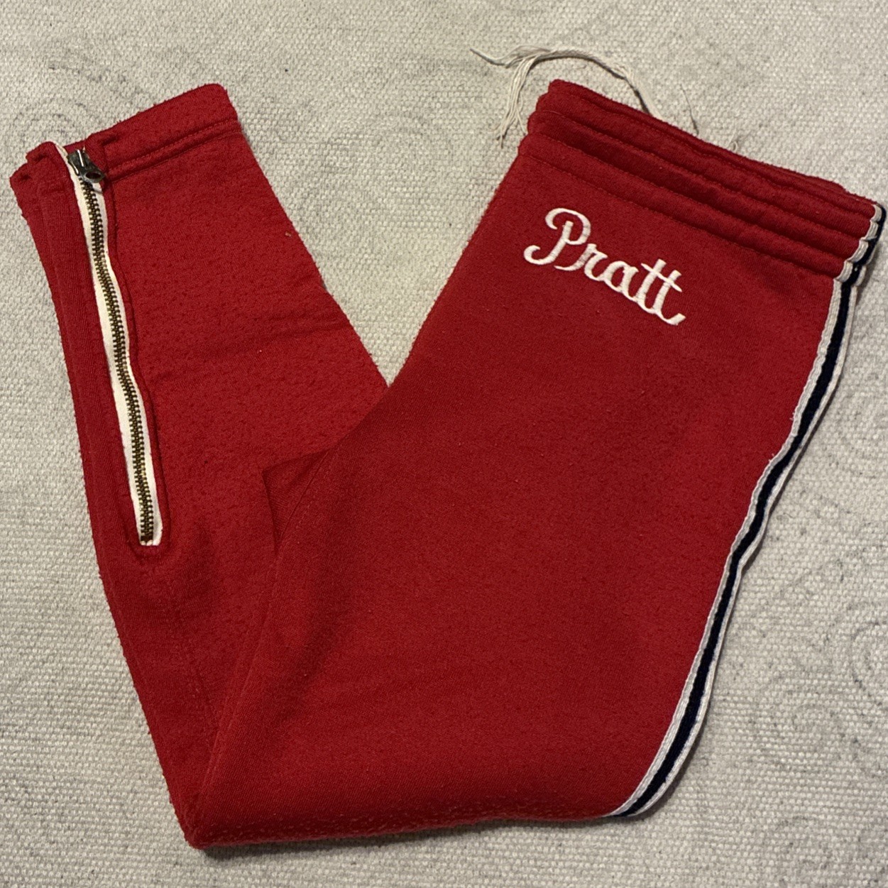 Vintage 50s/60s Champion Sweatpants Black Red Stripe Size 28×23 Made In USA