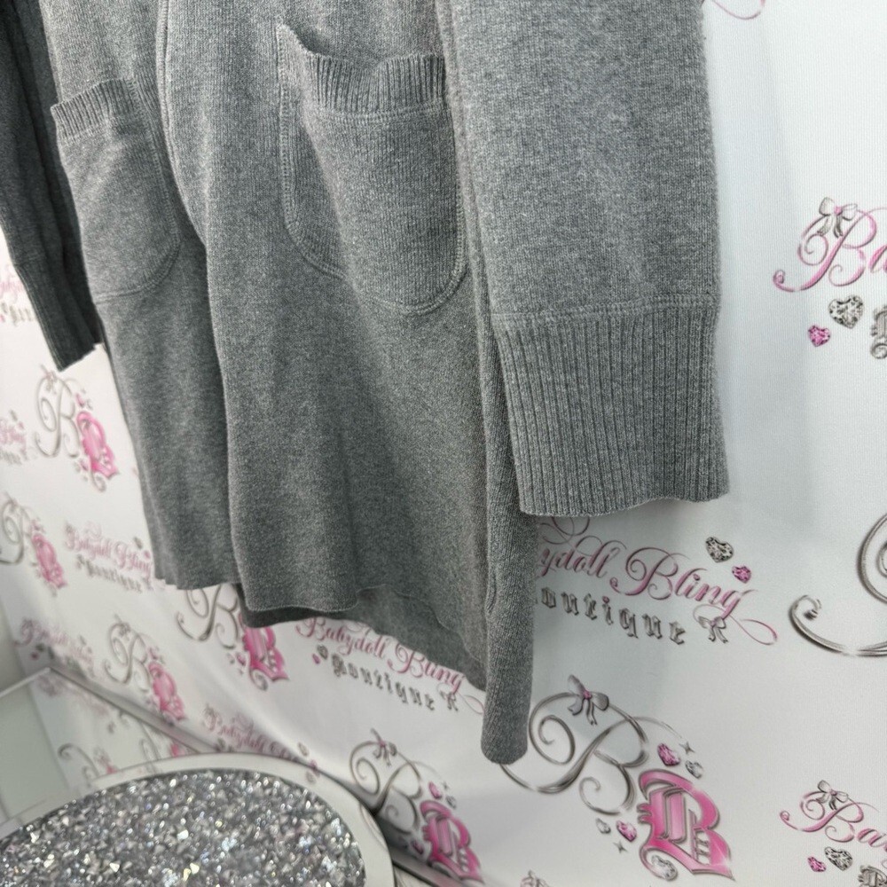 Cotton Ginny sweater zip up long style knit pockets Cozy Gray Women’s Cardigan