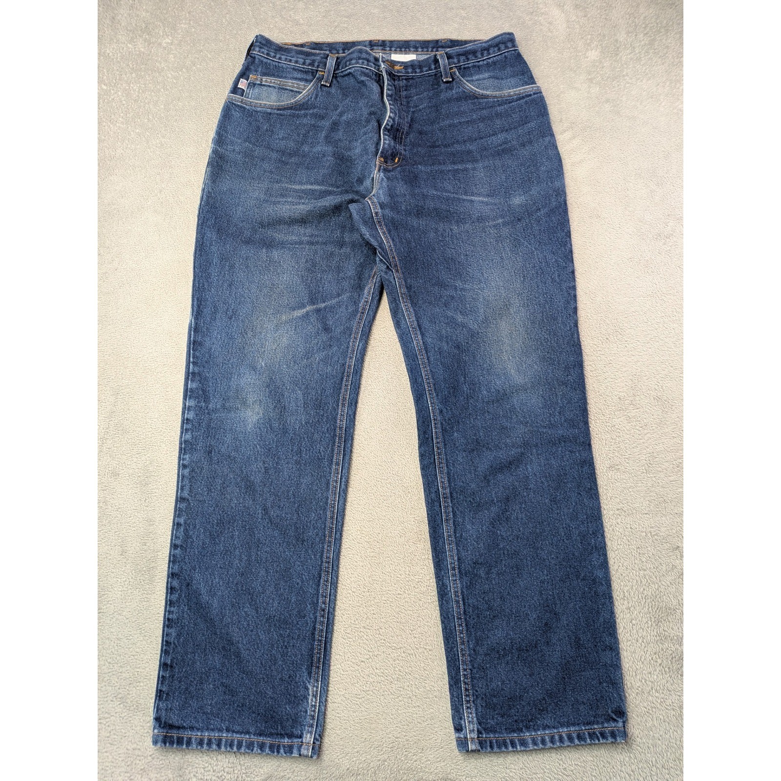 All American Clothing Co Mens Sz 37×32 Dark Wash Straight Leg Jeans Made in USA