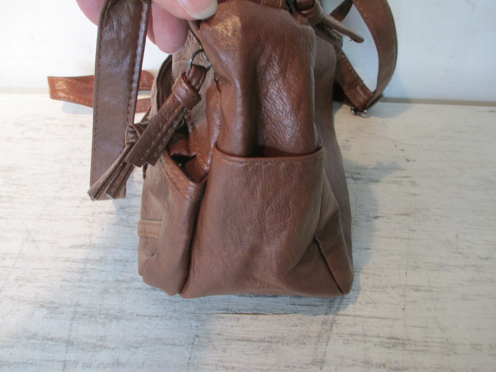 Brown Medium Capacity Super Soft PU Leather Shoulder Purse Crossbody Bag