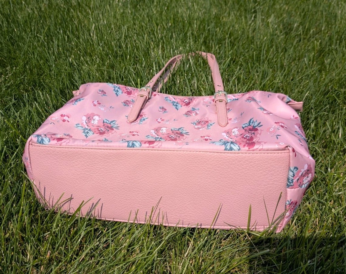 Juicy Couture Vintage Rose Blush Troop Beverly Hills Nylon Tote and Pouch New
