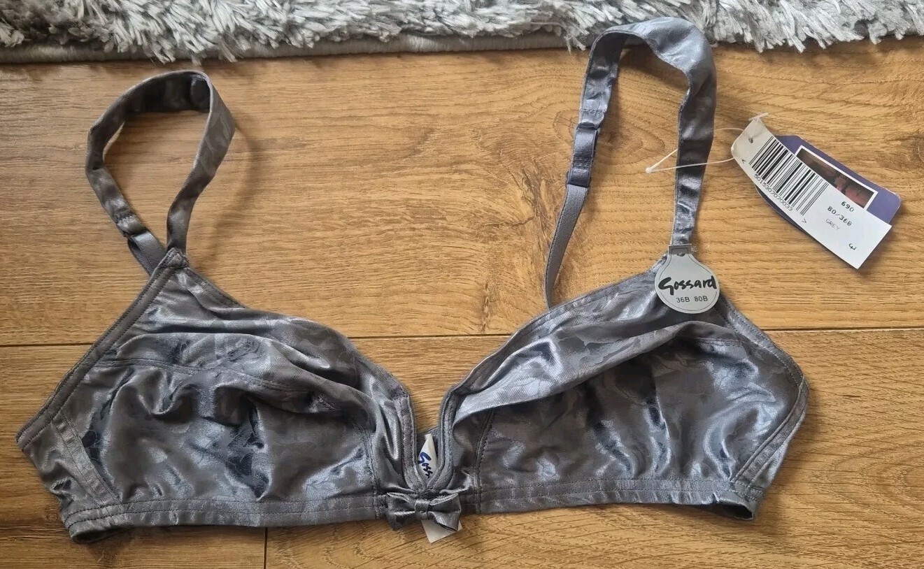 Gossard 36B Smooth Jazz Non Wired Grey Silky Feel Bra New With Tags Free P&P