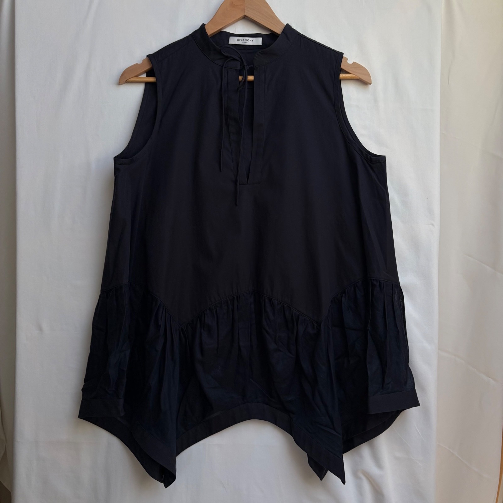 Givenchy Paneled Navy Long Tie Blouse (40) (riccardo tisci)