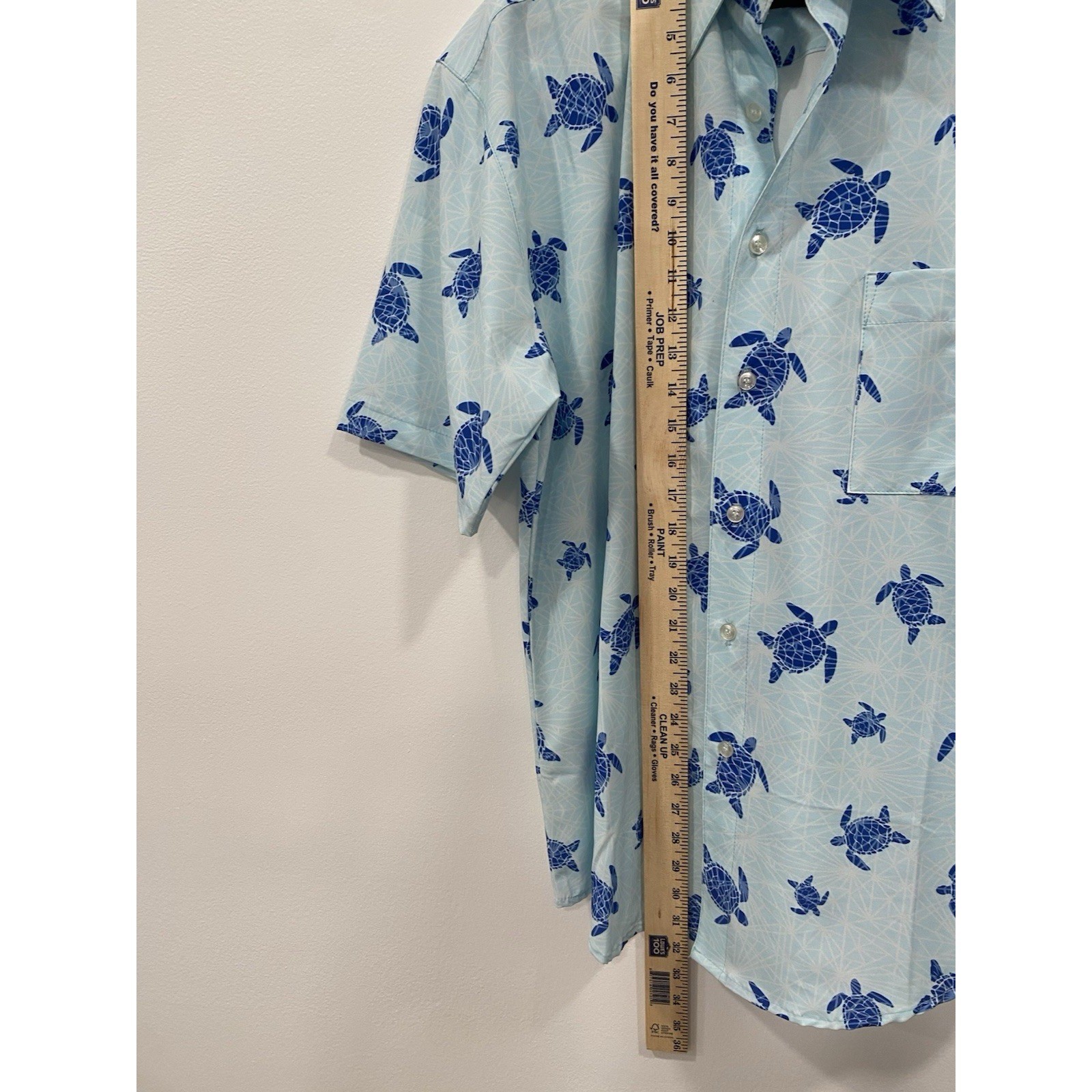 Weekender sportswear beach button down Top Blue turltle print SZ medium
