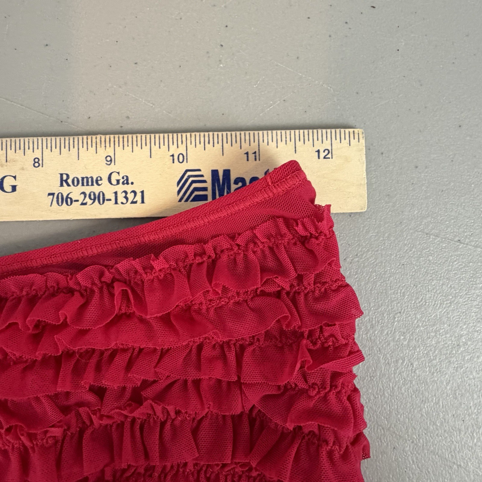 Xhilaration Intimates Medium Red Pink Mesh Ruffle Boyshort Panties NWOT