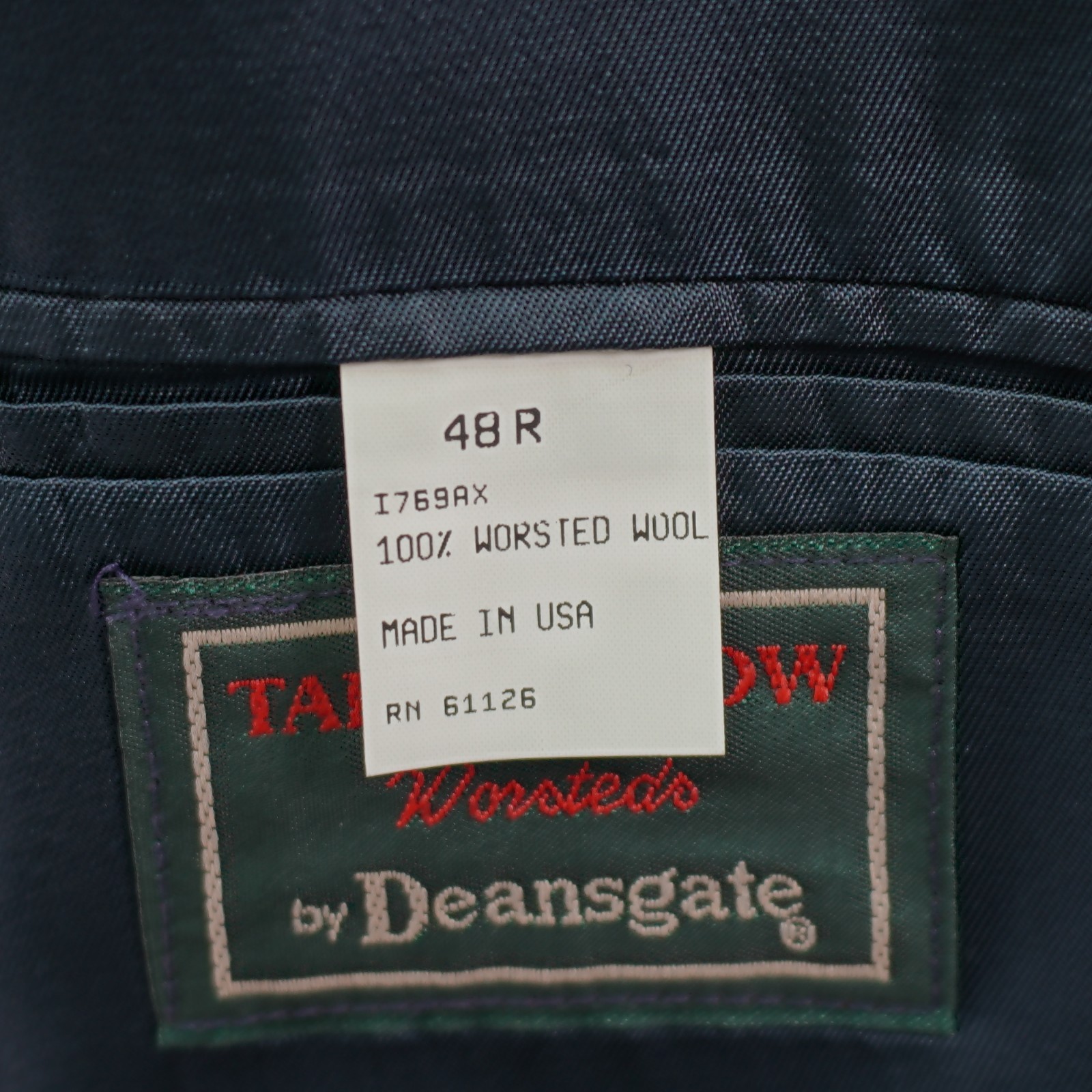 Tailor’s Row Deansgate Worsted Wool Gold Button Blazer 48R