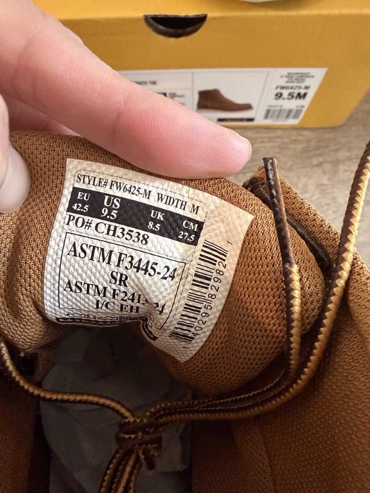 Carhartt Waterproof 6-inch Nano Composite Toe Work Boot Men, Size 9.5