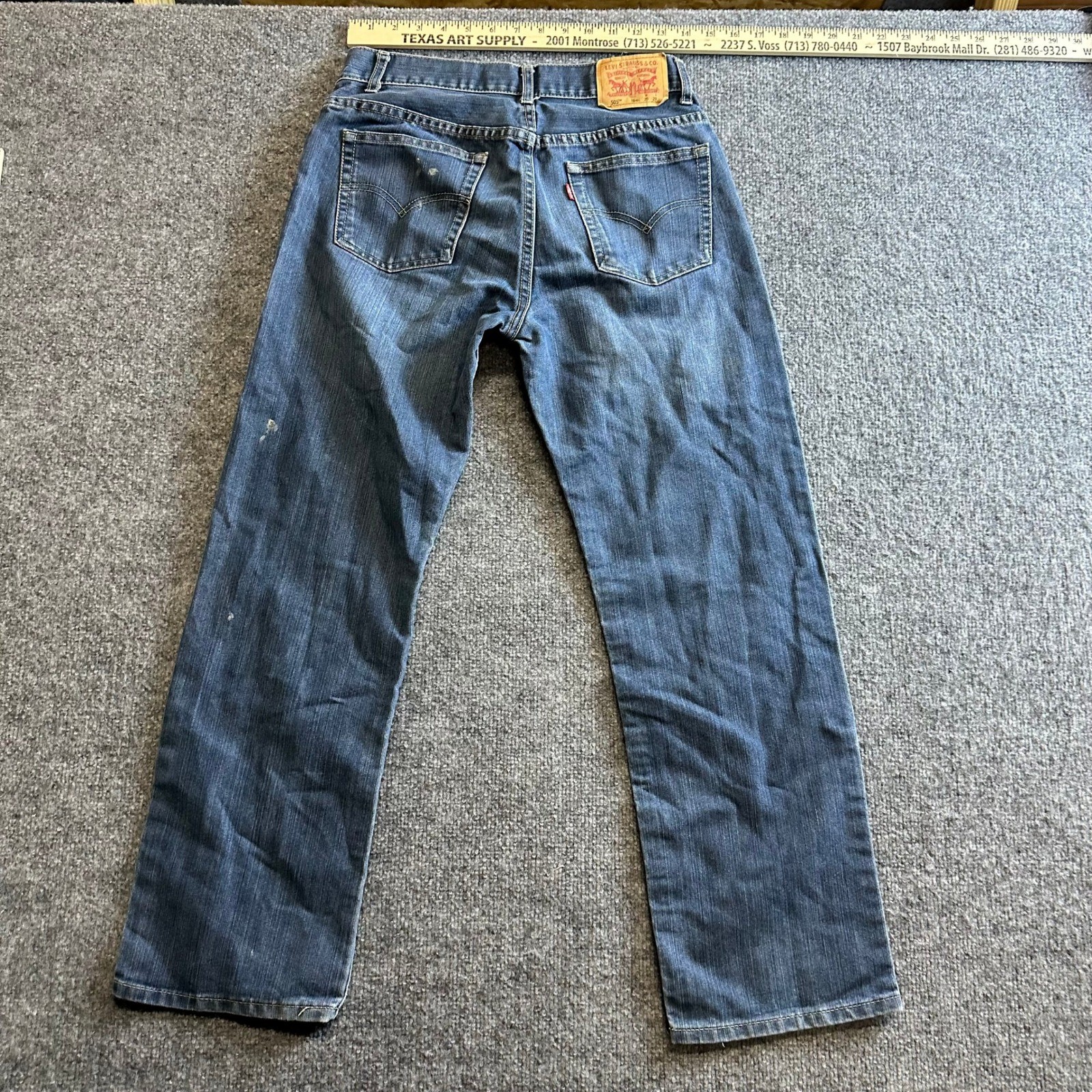 Levi’s Jeans Mens Size 18 Reg Blue 505 Regular Fit Straight Leg Denim W29 L29