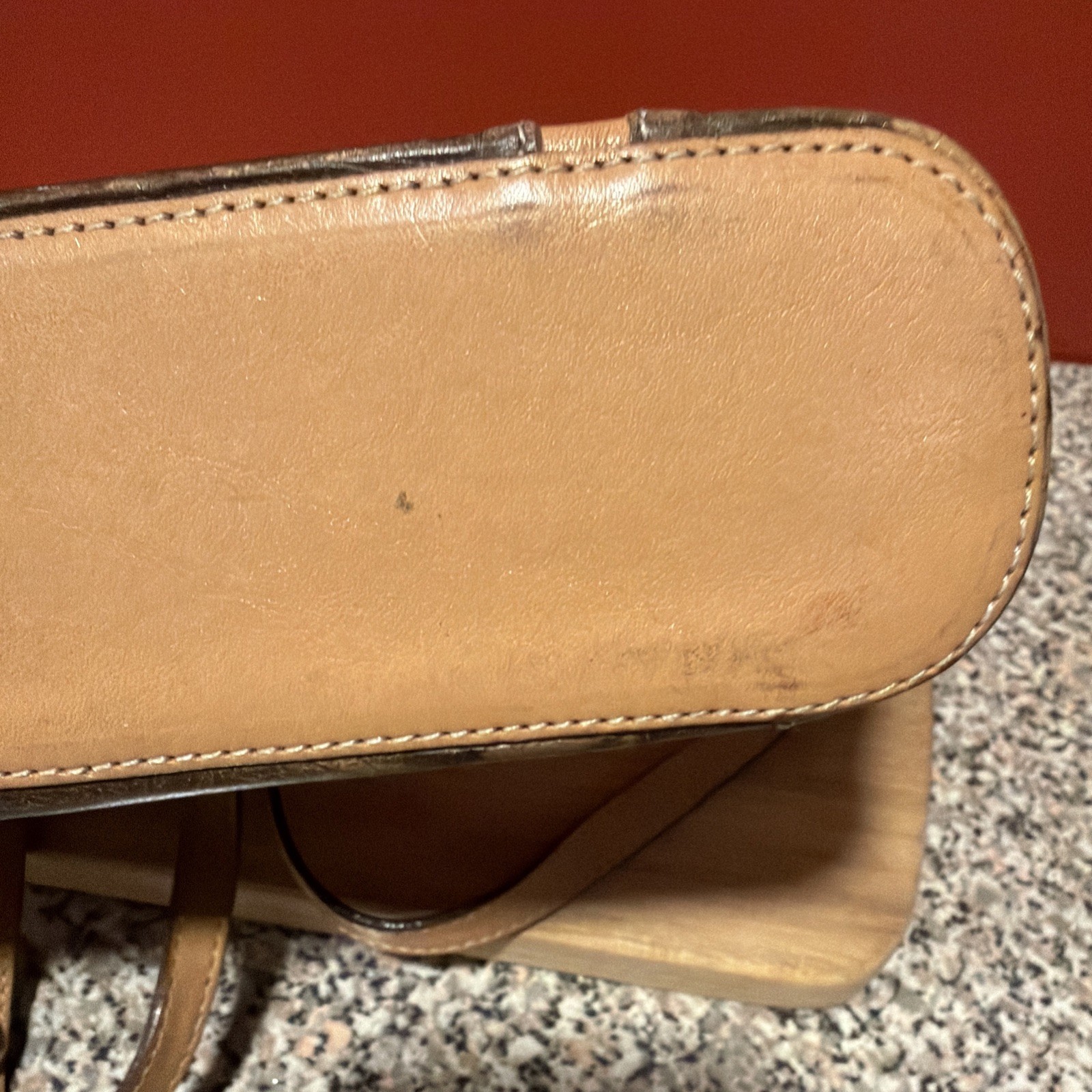 Small Brahmin Crossbody Tan And Brown Oak Leaf