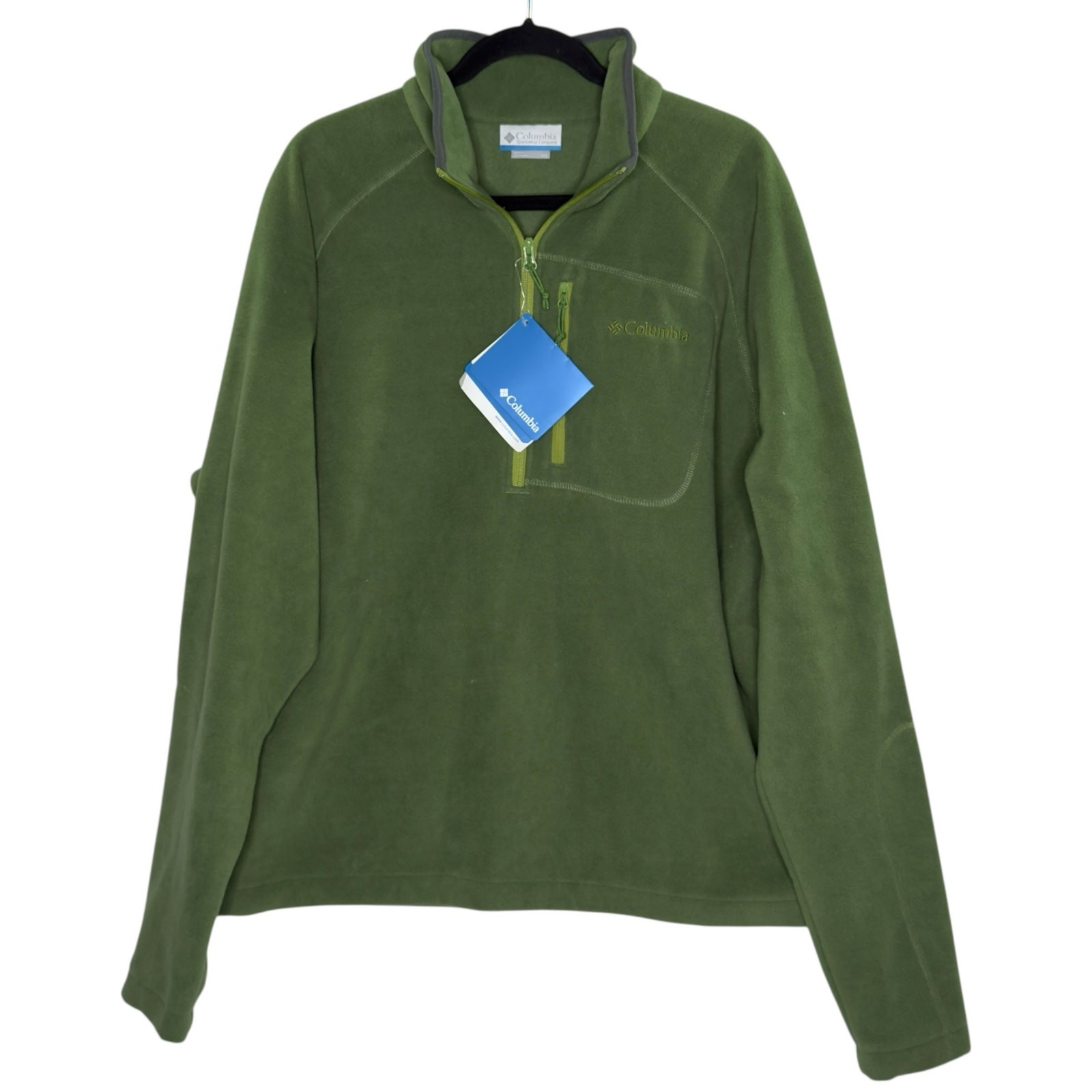 Columbia XXL NEW Fast Trek II Half Zip Jacket Mens Medium Green Fleece Outdoor