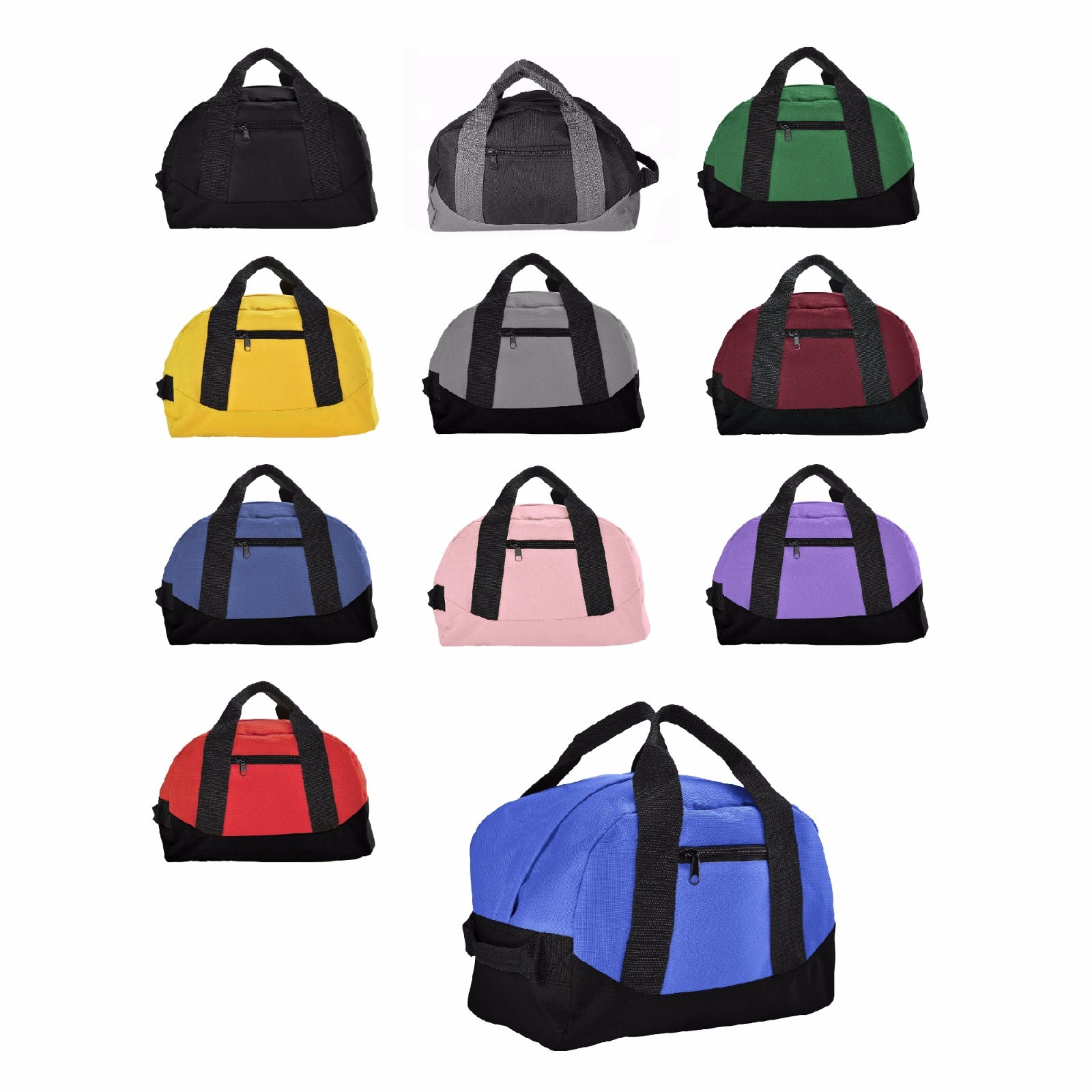 DALIX 12″ Small Duffle Bag Gym Mini Travel Overnight Bag Black Gray Blue Red