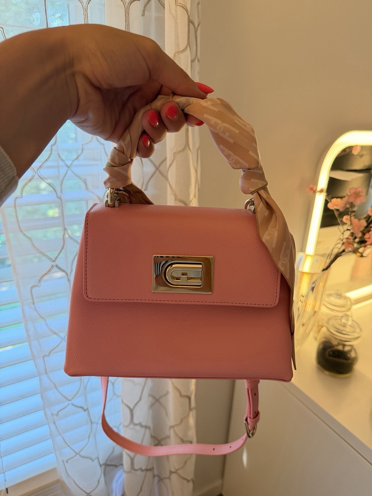 Furla 1927 Mini Top Handle Bag with Silk Furla Scarf
