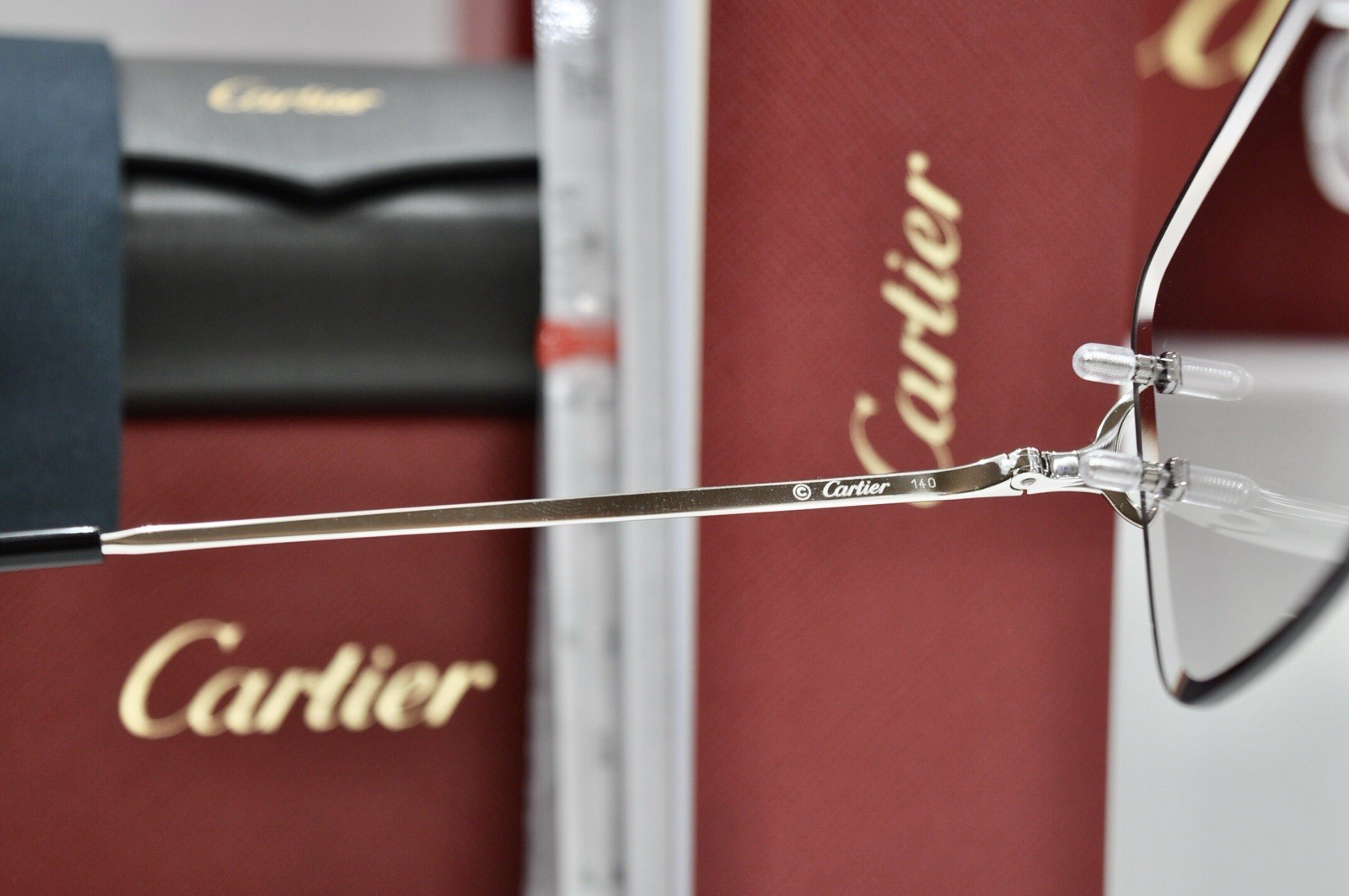 Cartier rimless sunglasses piccadilly glasses Diamond Cut BIG C silver Frame
