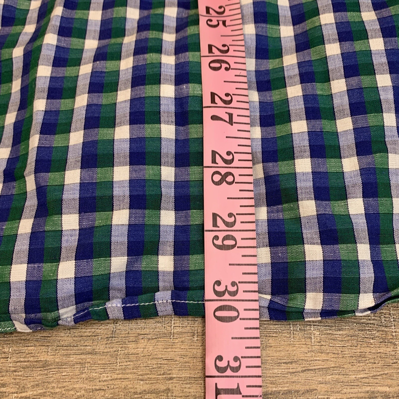 J McLaughlin Mens Long Sleeve Button Up Shirt Size Large 52% Linen Check B16