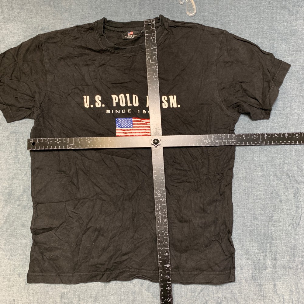 U.S. Polo Assn. T Shirt Mens Medium Black American Flag Graphic Short Sleeve