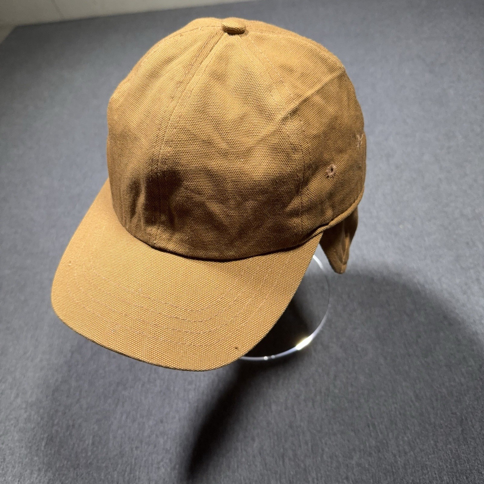 Paramount Headwear Thermal Cap Medium Brown Canvas Ear Flap 100% Cotton Outdoor