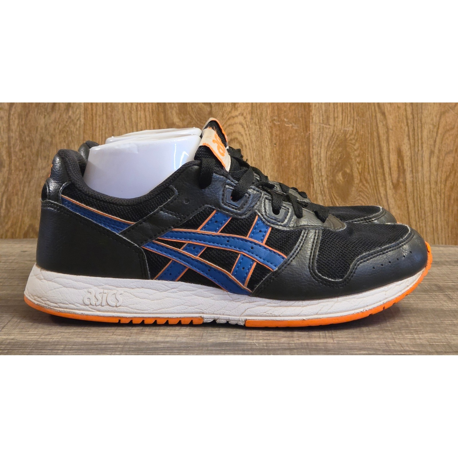 Asics Lyte Classic Sneaker Shoes Men’s Size 6.5 Black Blue Orange