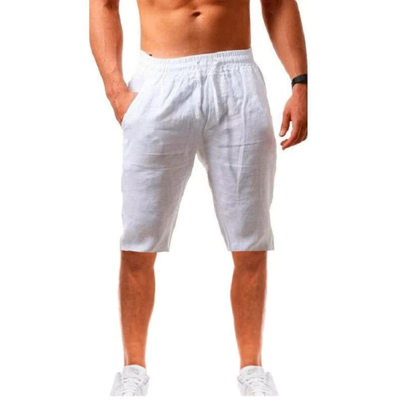 Men’s Cotton Linen Summer Shorts Breathable Casual Fitness Gym Sports Pants Gift