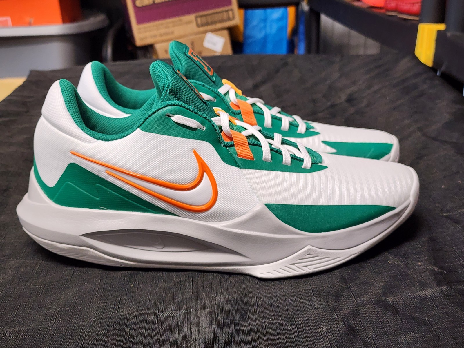 Nike Precision 6 Malachite Safety Orange DD9535-103 White Green Men’s Sneaker