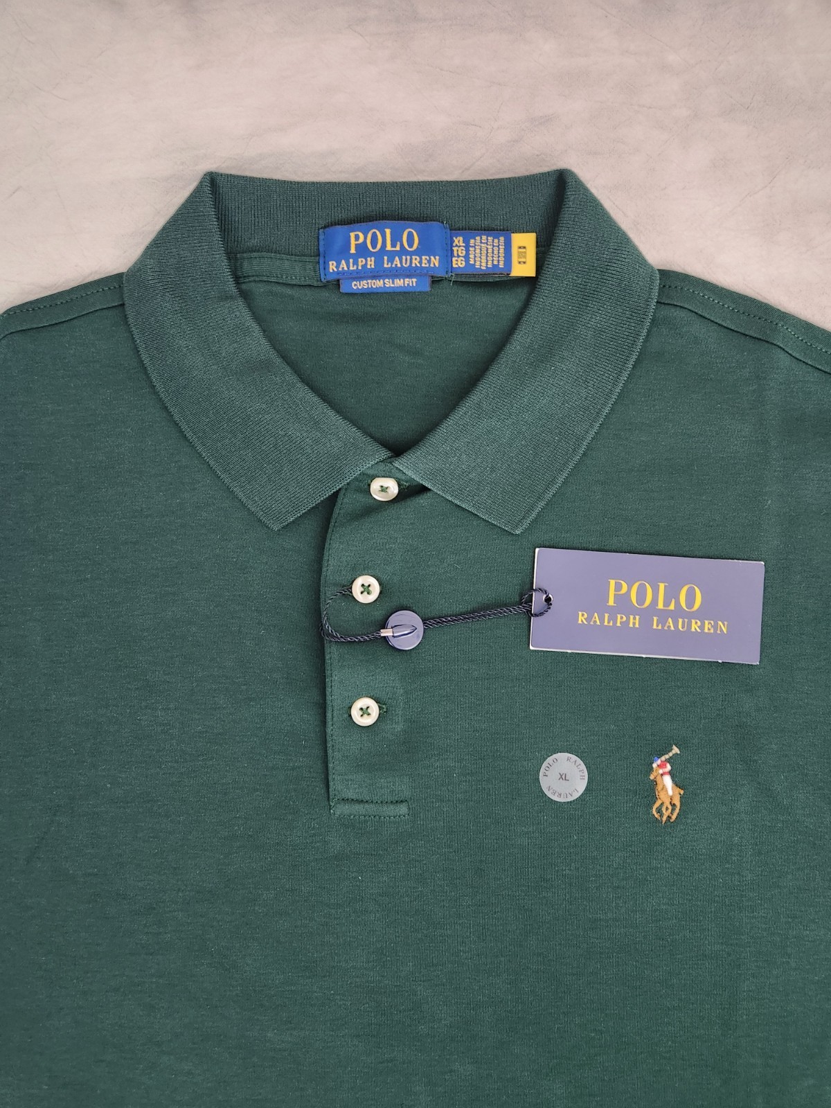 Polo Ralph Lauren Custom Slim Fit Soft Touch Green Polo Shirt Men’s Size XL New