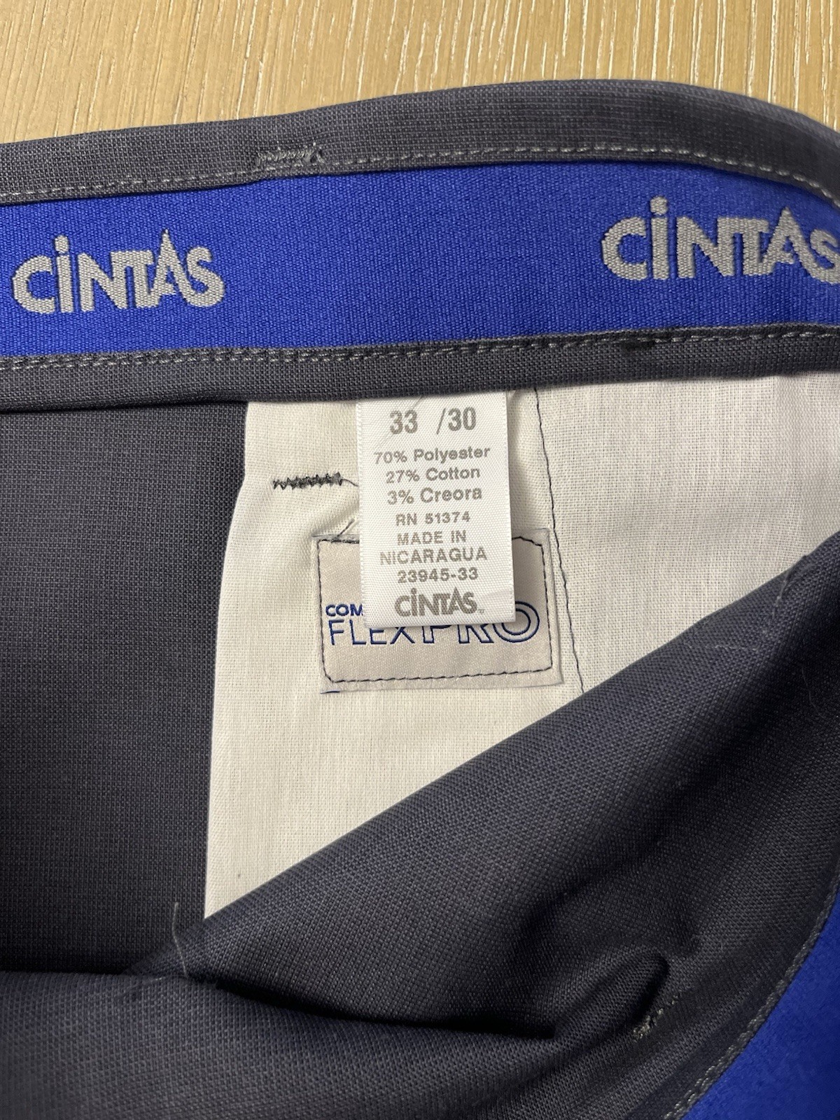 Cintas Pair Of Comfort Flex Pro Work Pants Blue 33×30
