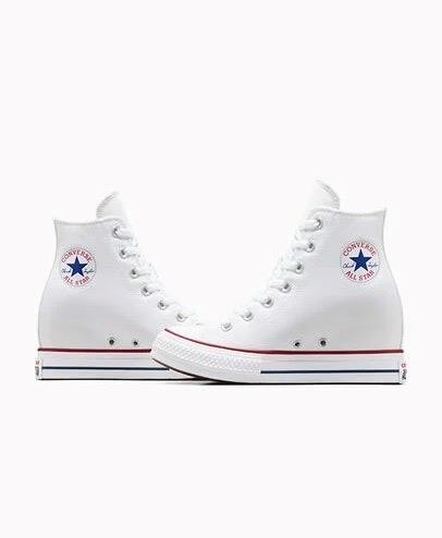 New NIB Converse Women’s All Star Hidden Wedge High Heel Platform White Sneakers