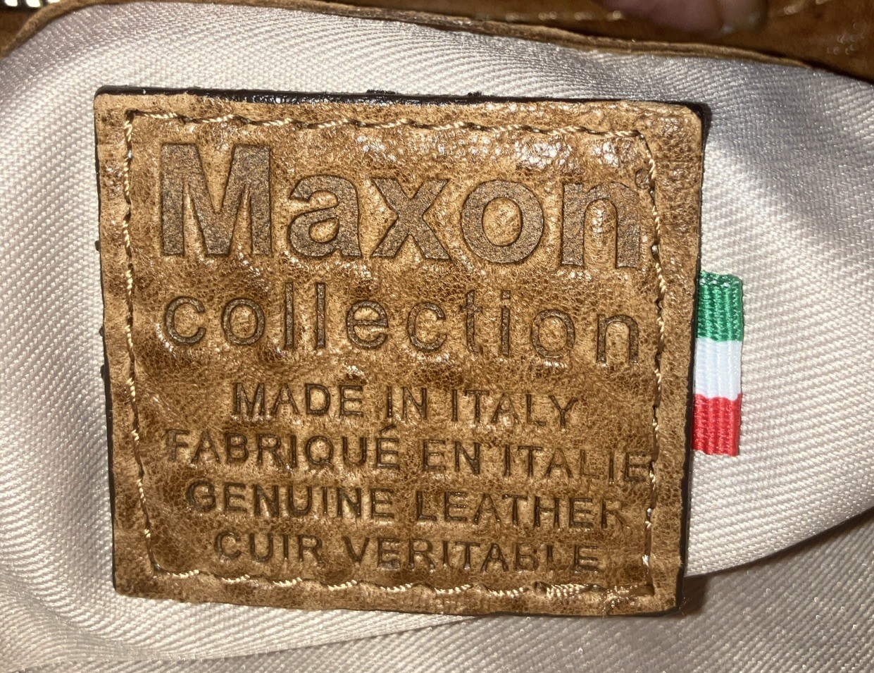 Maxon Collection Italian Genuine Leather Woven Crossbody Organizer Purse