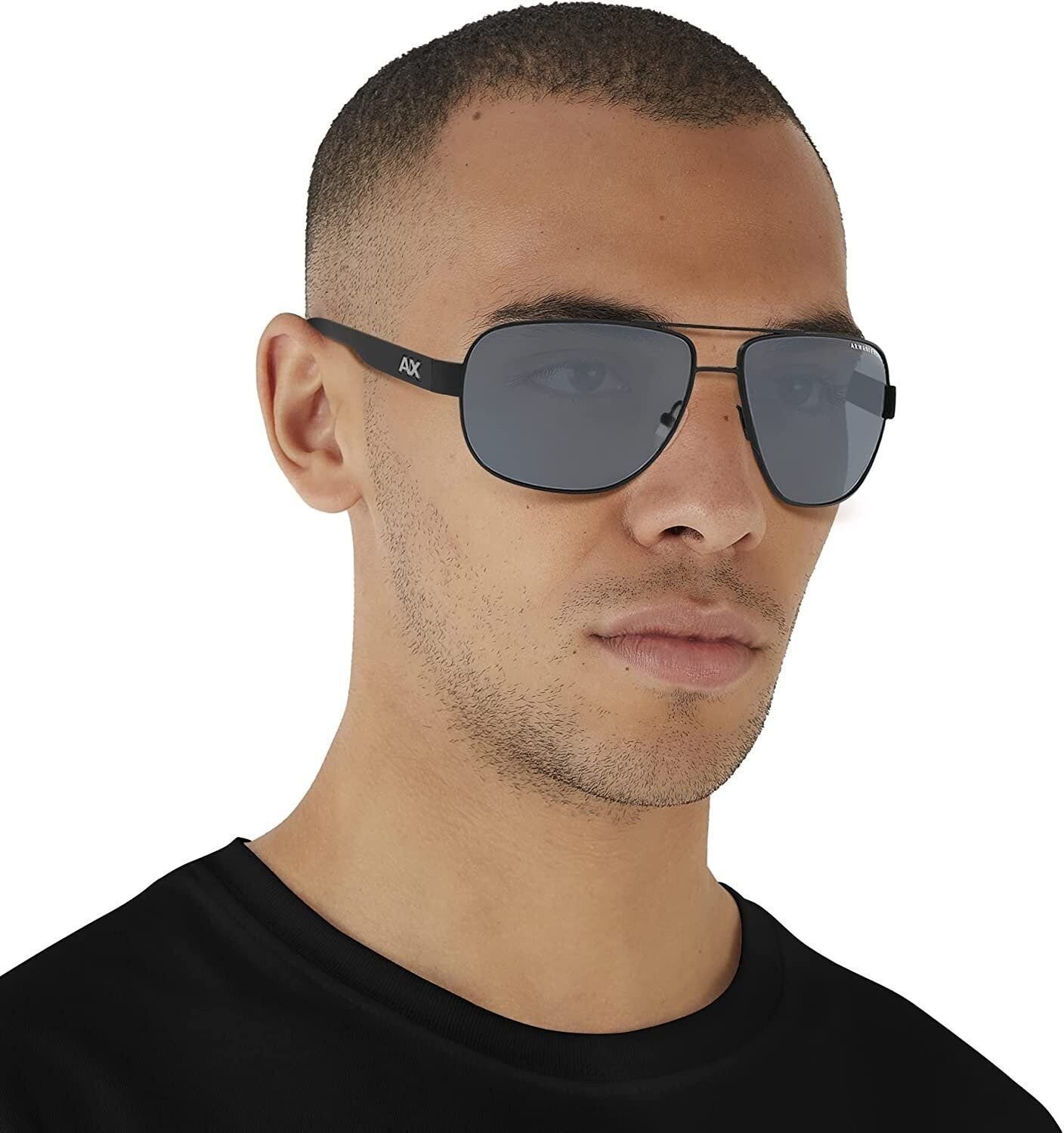 A|X Armani Exchange Men’s AX2012S 606381 Satin Black Polarized Sunglasses