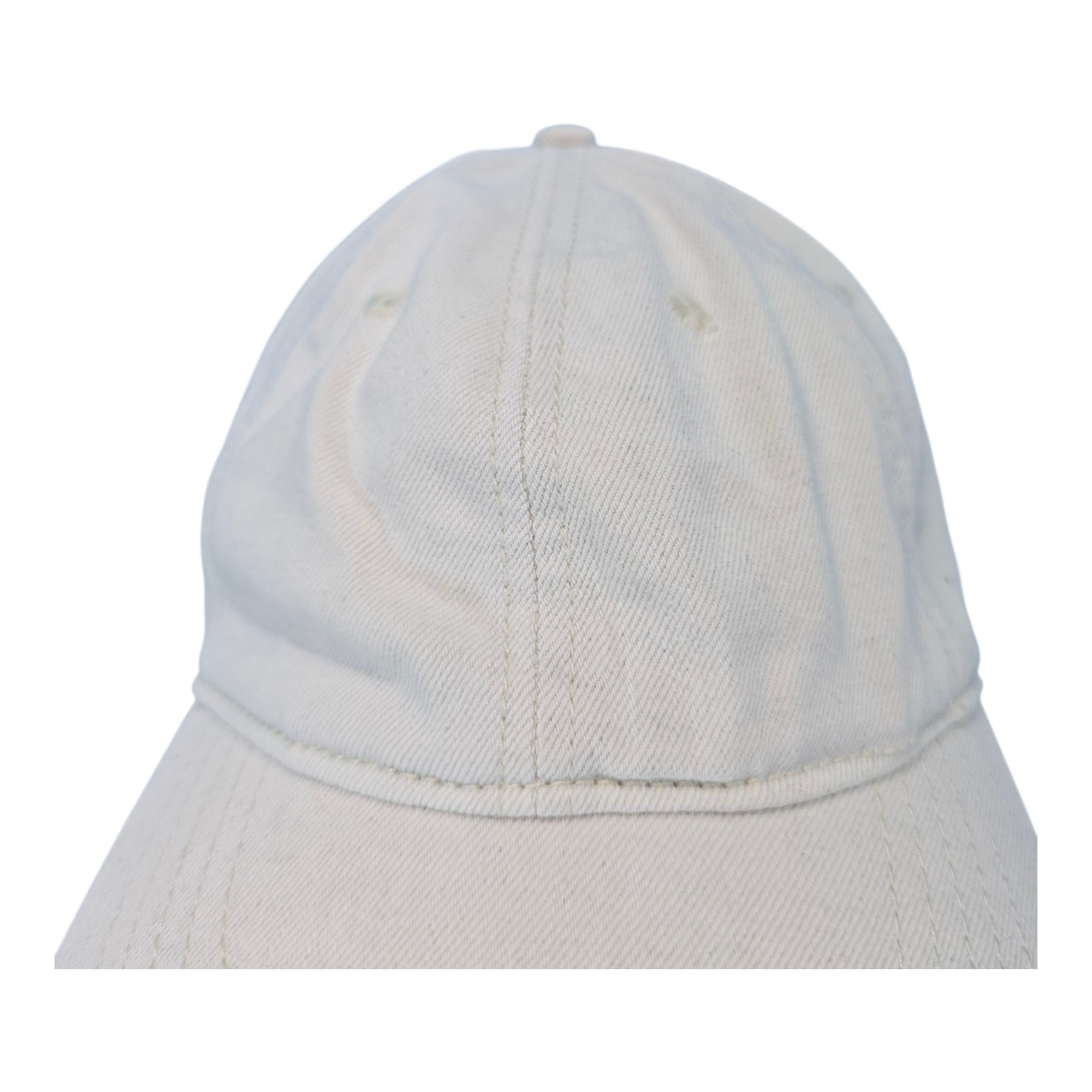 Washed Cotton Twill Baseball Cap Distressed Dad Hat White Adjustable
