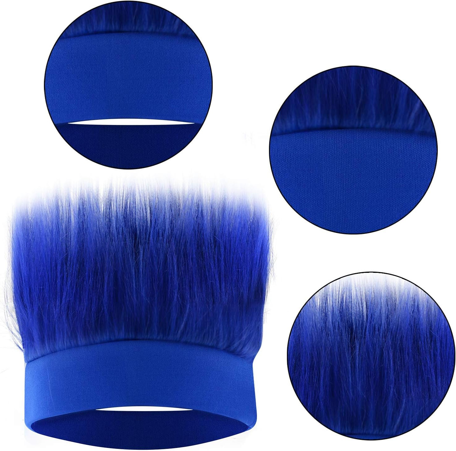2 Pack Hairy Headband Crazy Hair Wigs for Mardi Gras Cosplay Sports Party and Sp