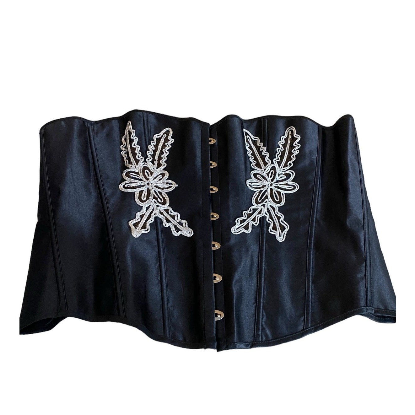 Adore Me Bustier Women’s 3X Black White Poly Spandex Blend Bling Applique ￼