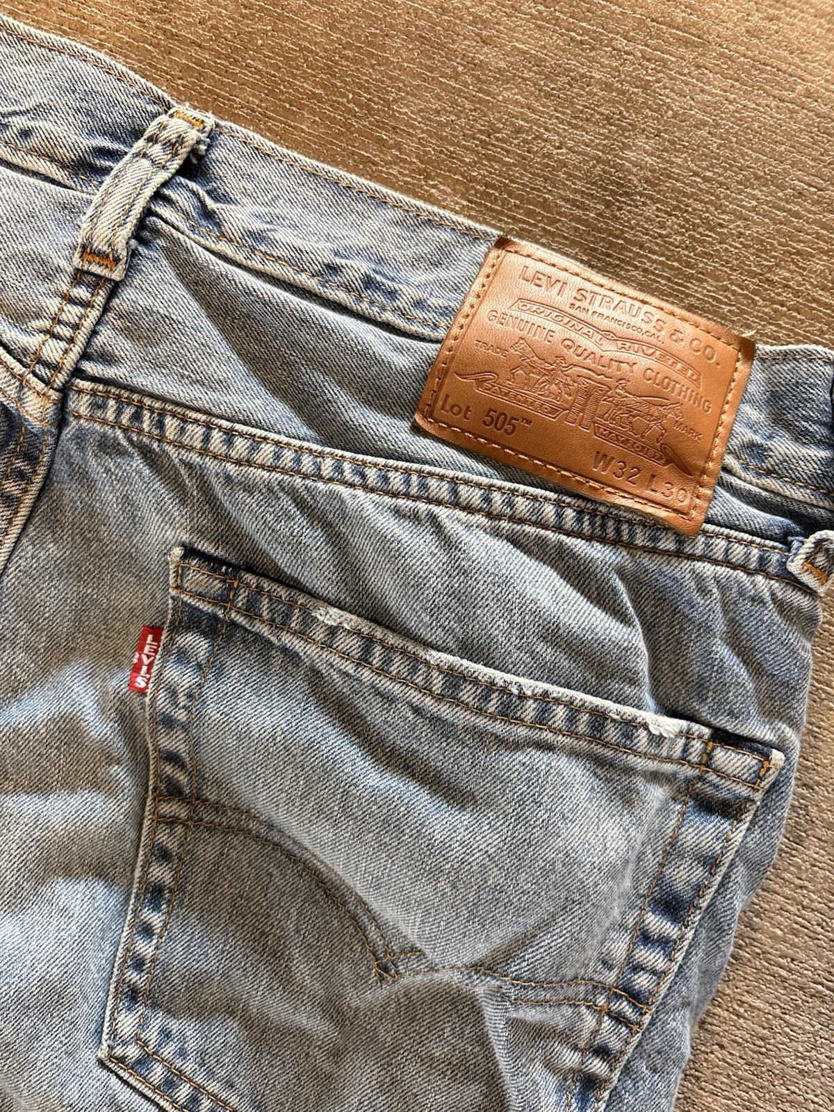 Selvage Levi’s Men’s Blue Denim Straight Leg Regular Mid Rise Light Wash Jeans