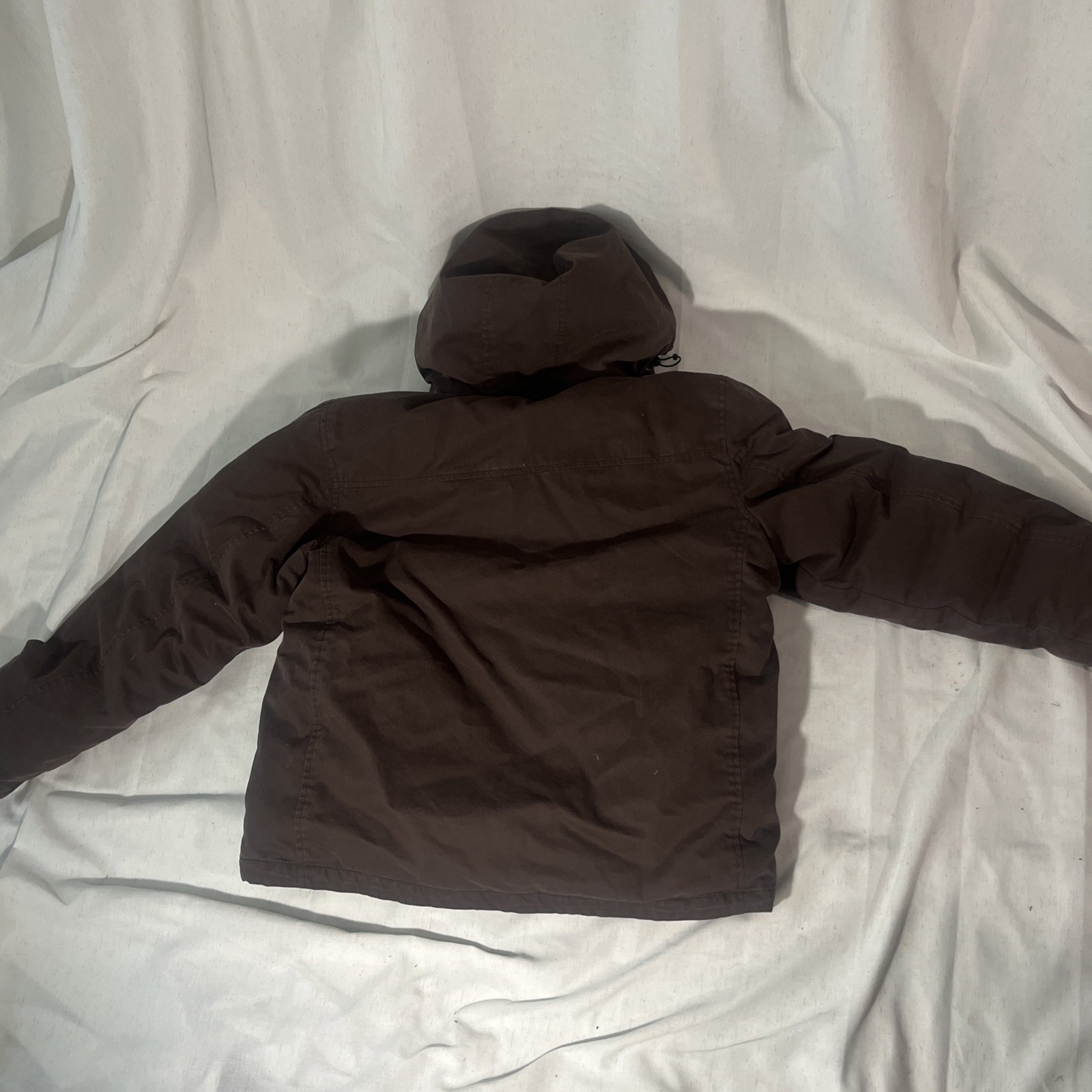 Eddie Bauer Premium Goose Down Hooded Winter Parka Jacket Brown Size Large