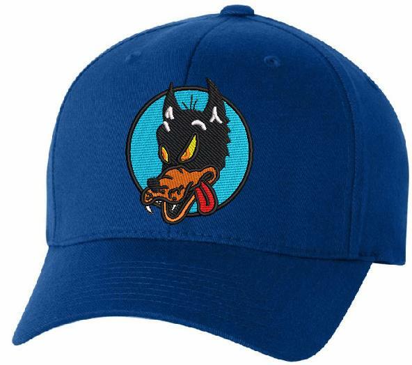 Wolf Embroidered Flex fit Ball Cap Black, Navy or Olive – Various Sizes
