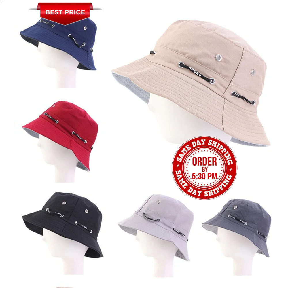 Bucket Hat Cap Cotton Fishing Boonie Brim visor Sun Safari Summer Men Camping