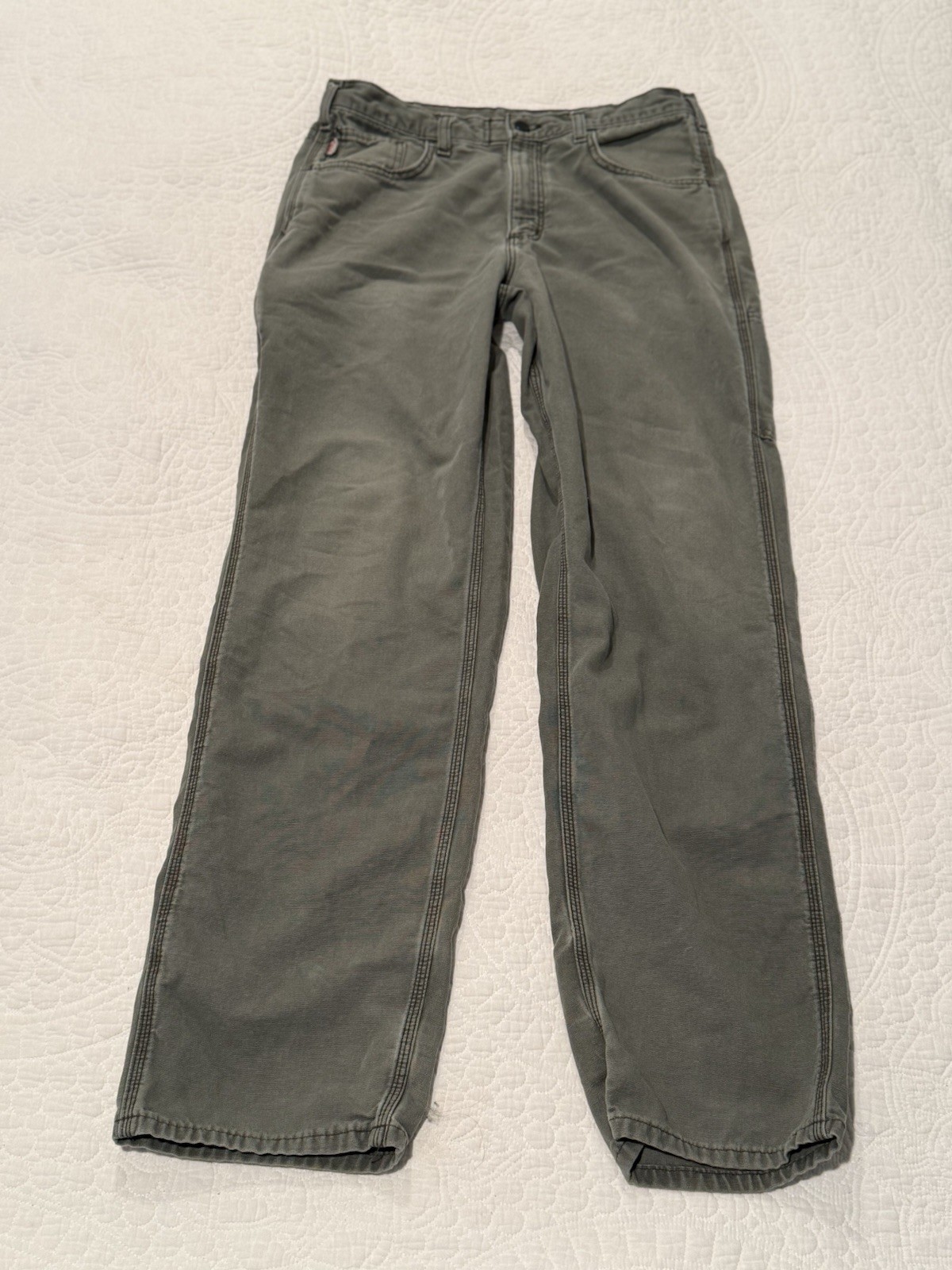 Carhartt FR Pants Mens 33×34 Green FRB159 MOS Fire Resistant Vintage Mexico