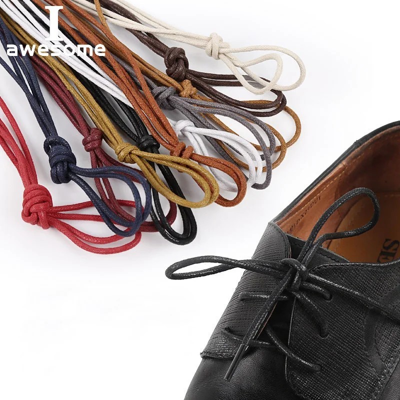 Shoe Laces Cord Round Waxed Cotton Wax Shoelaces Dress Boot String Leather 2.5mm