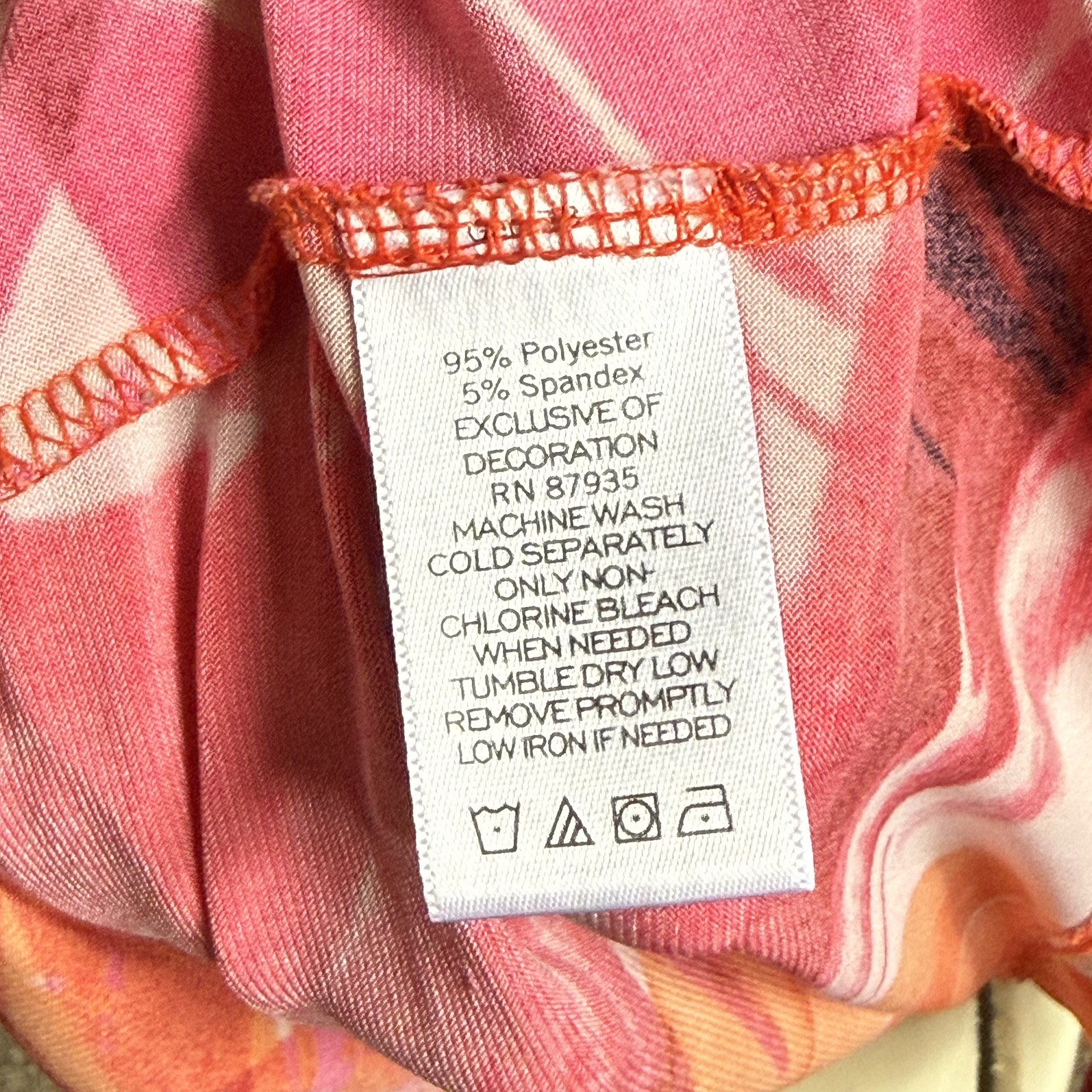 SUSAN GRAVER 2X Tropical Floral Tunic Top Liquid Knit Pink Orange Plus Size