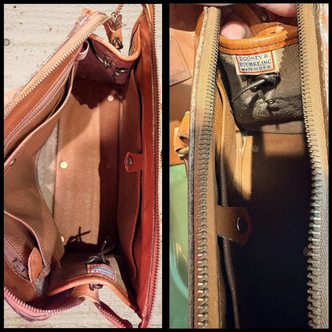 Dooney Bourke Bundle Lot Leather Bags Beige Brown DB Logo Tote Satchel Wallet