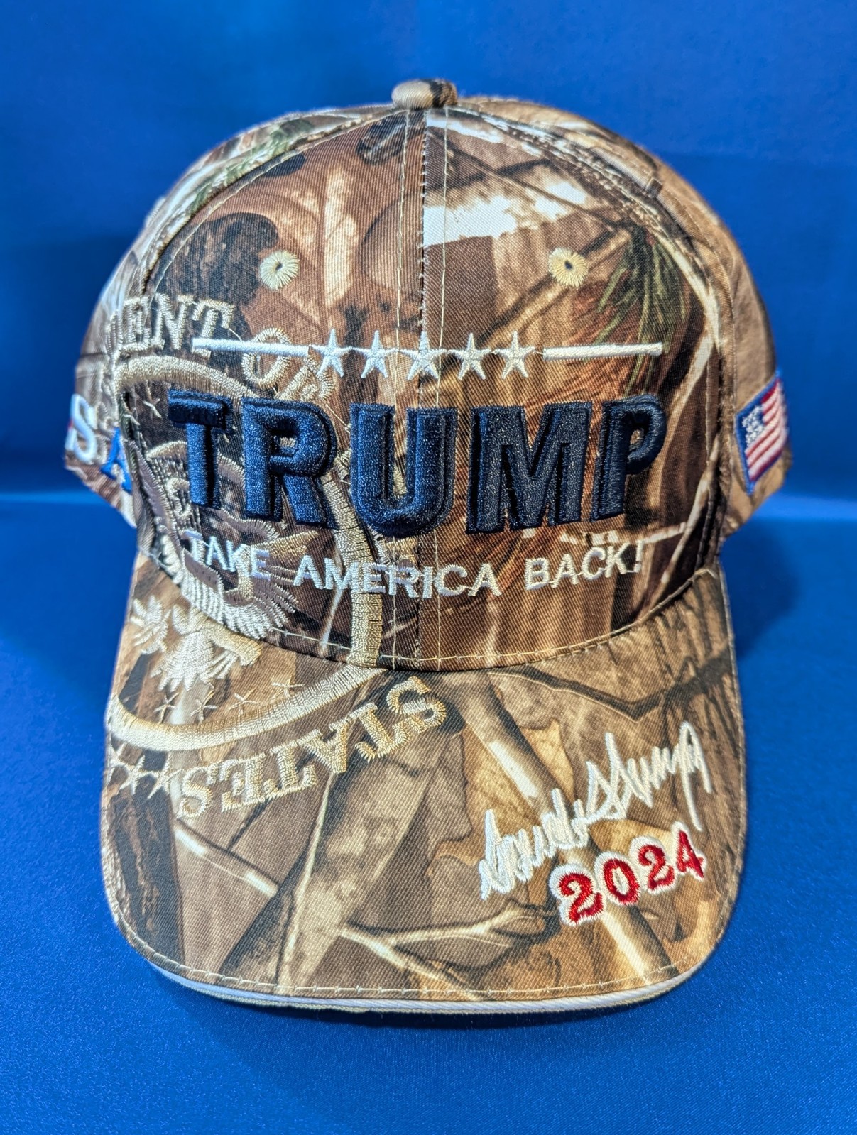2024 TRUMP “TAKE AMERICA BACK” CAMO HAT * EMBROIDERED * RARE * EXCELLENT