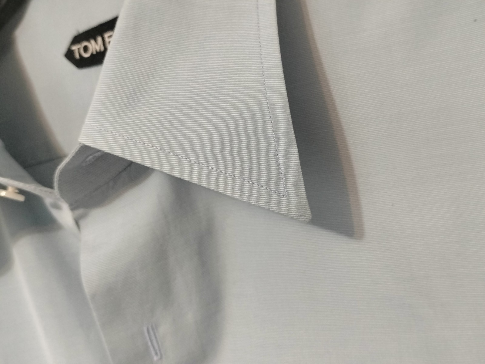 TOM FORD Men’s Dress Shirt Classic Blue 17/43 Cotton Made in Switzerland