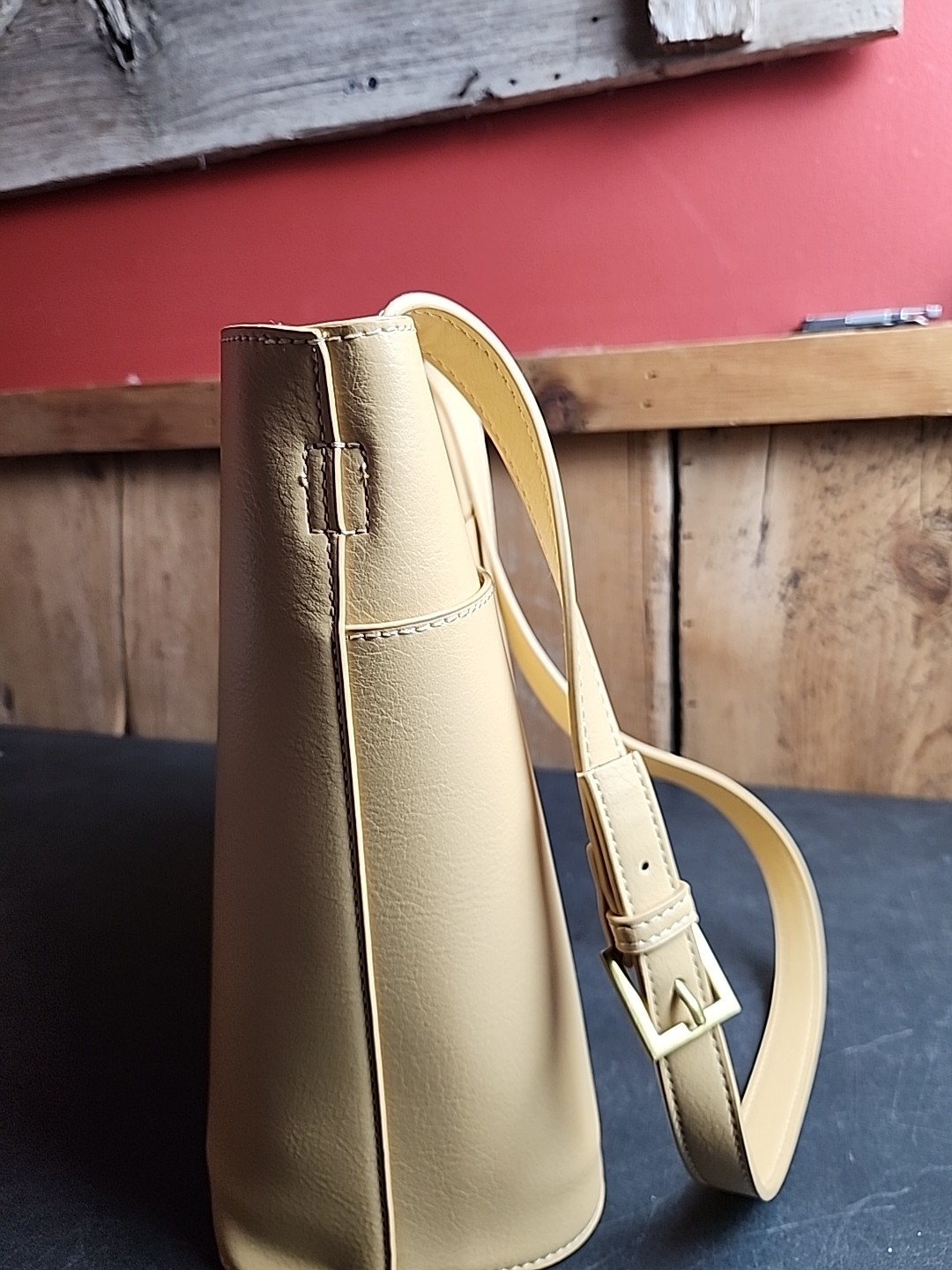 Pixie Mood Mag 10.25 x 11 Vegan Leather Crossbody Bag, Sand Color