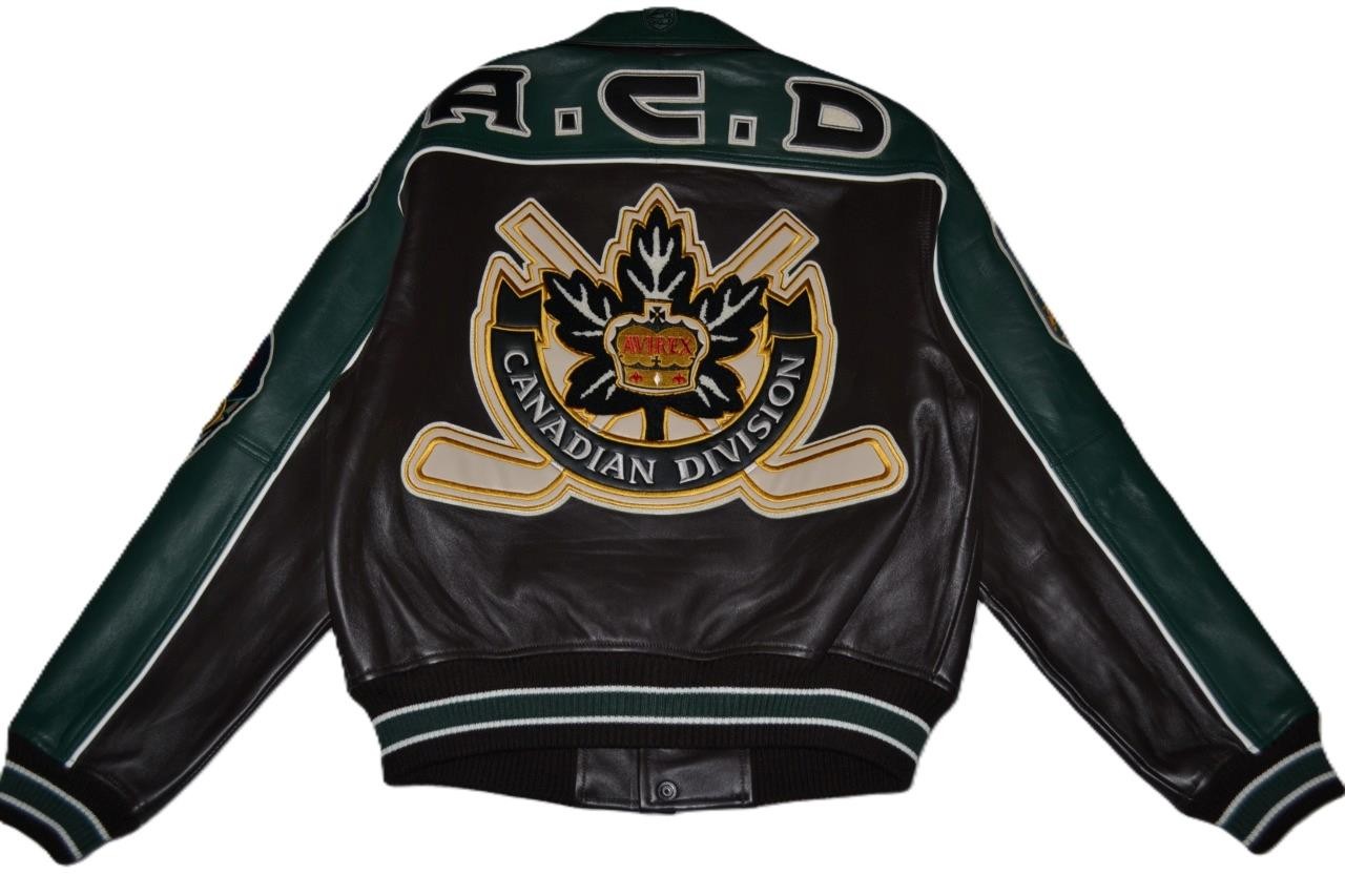 AUTHENTIC MENS AVIREX CANADIAN DIVISION JACKET BOMBER GREEN BROWN NEW ALL SIZES
