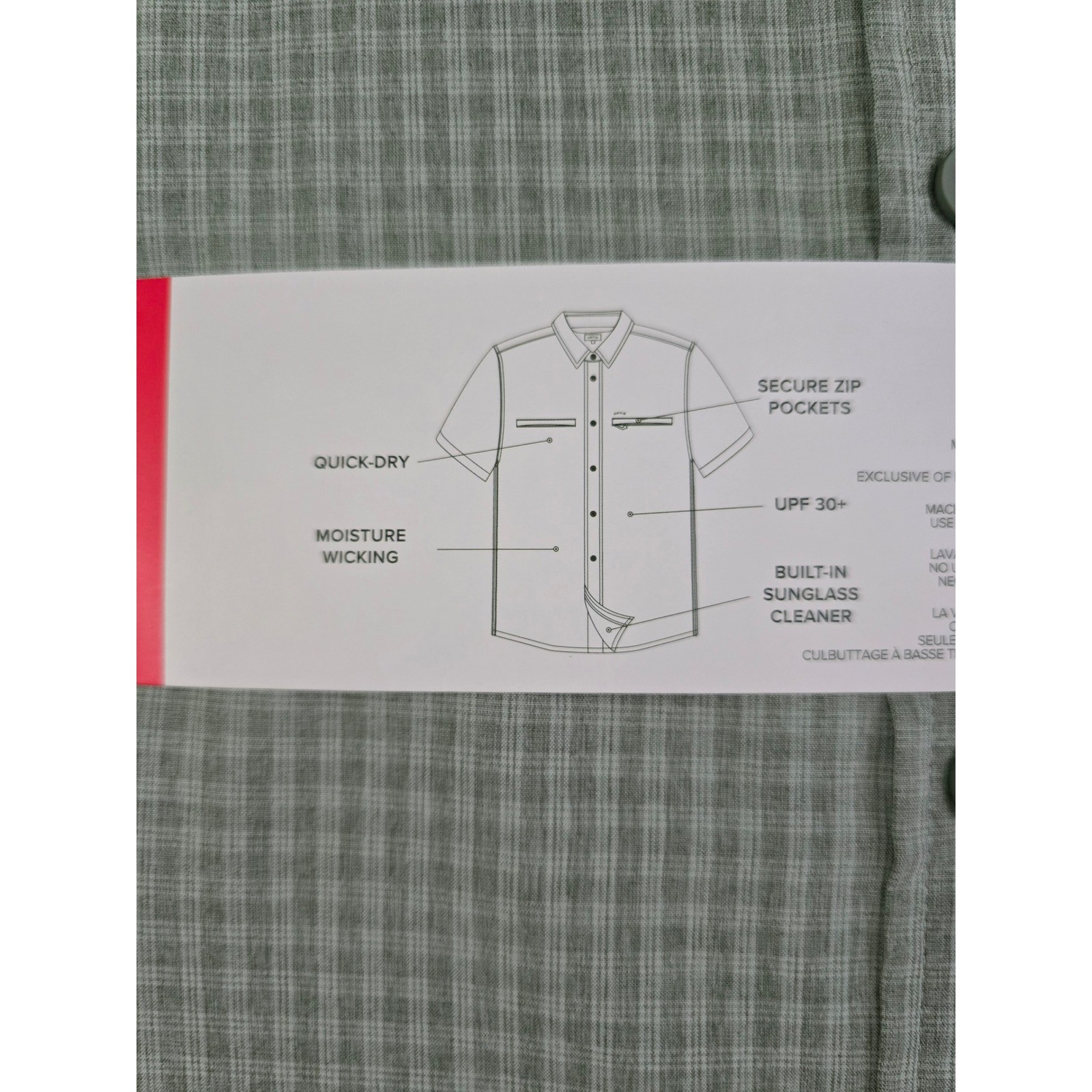 Orvis Mens Short Sleeve Tech Shirt Green Plaid UPF 30+ Quick Dry Medium NWT