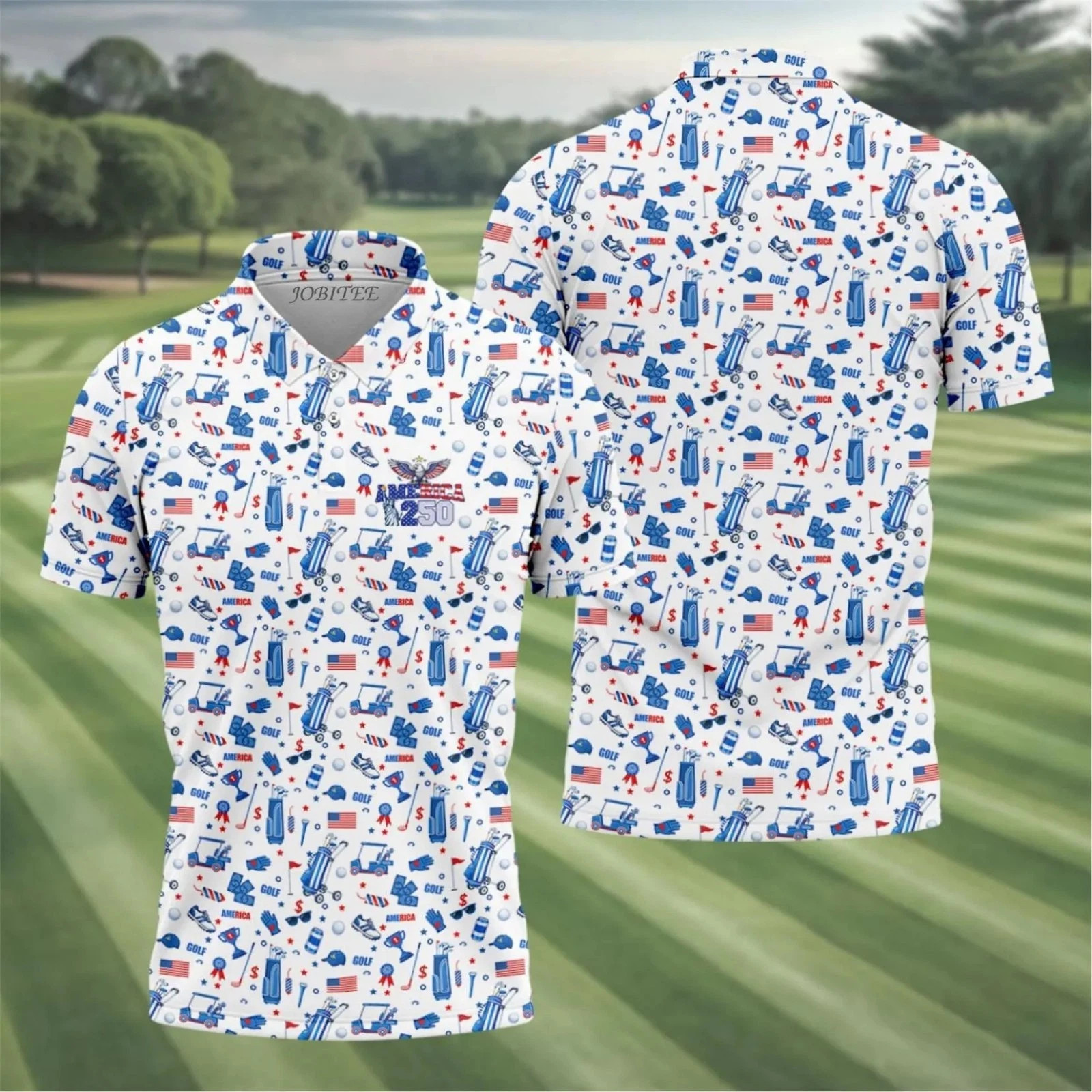 1776 2026 America 250 Golf Polo Shirt, USA 250th Anniversary Golf Shirt 4th July