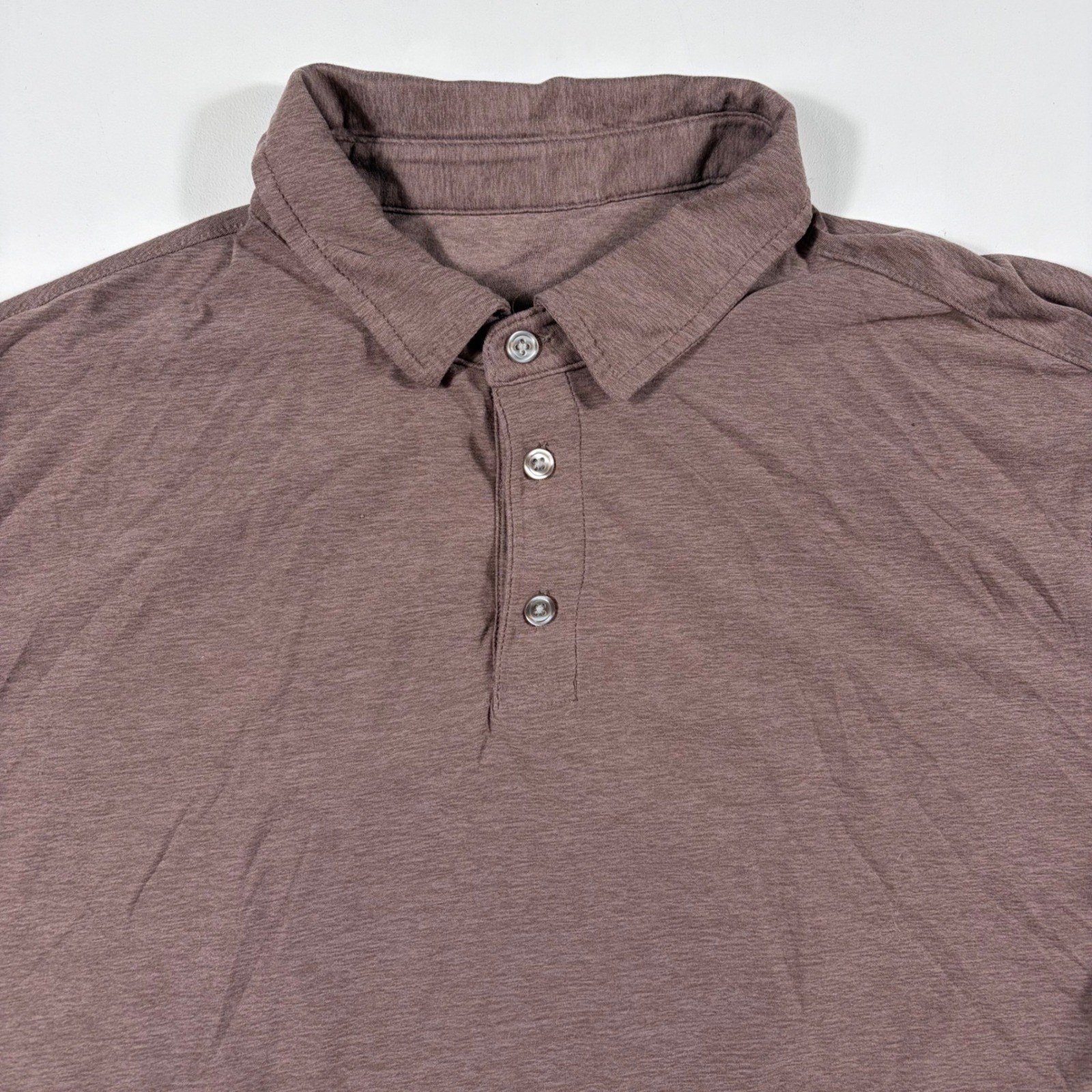 Vuori Strato Tech Polo Shirt Mens Medium Short Sleeve Heathered Brown V188