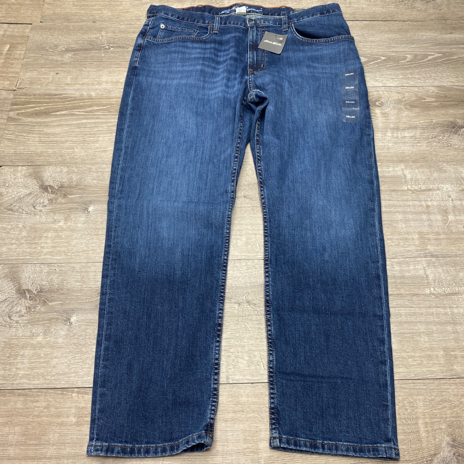 Eddie Bauer Jeans Classic Straight Mens 38×30 Blue Denim NWT Regular Fit Pants